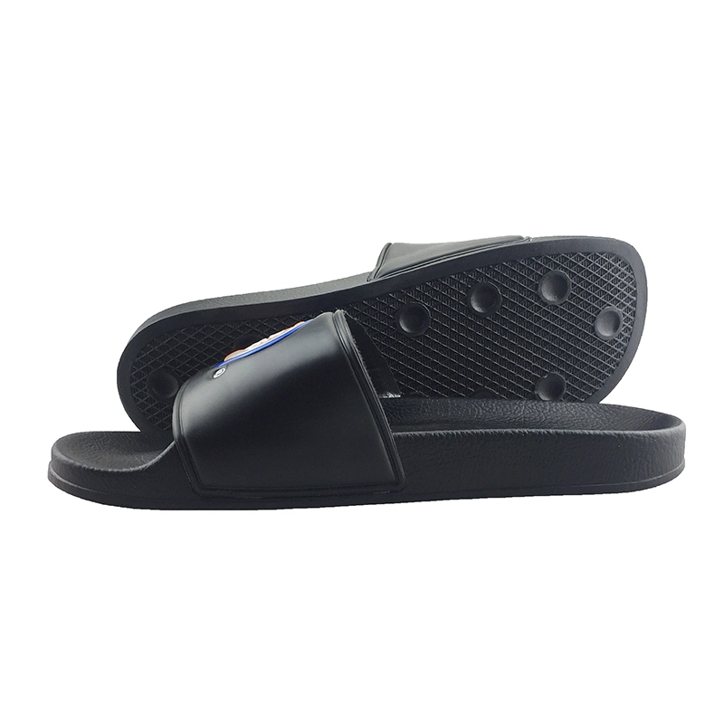 Happy Slides High Quality Plain Black Slides Slippers, Nice Embossing Design Mens Slides Slippers, Fashion Mens Slides Sandal Custom Logo