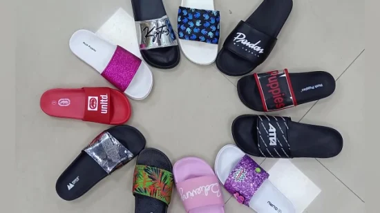 Sandali e neri da uomo personalizzati, sandali da spiaggia slip-on sportivi da uomo