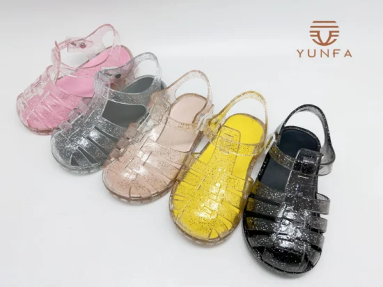 Vendita calda ragazze scarpe di gelatina suola morbida bambini bambino bambino estate piatta corona principessa sandali ragazzi ragazze scarpe di gelatina carine